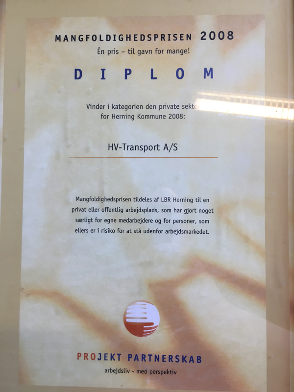Diplom Mangfoldighedsprisen - Diplom